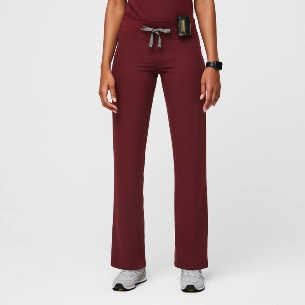 FIGS Women's Pants Sz XXL Livingston Basic Scrubs Burgundy T21003 PO 1809 Nurse